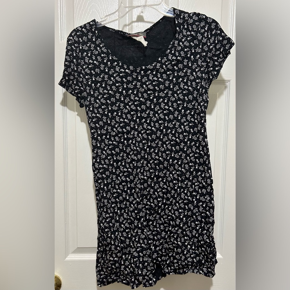 Black Floral Print Dress